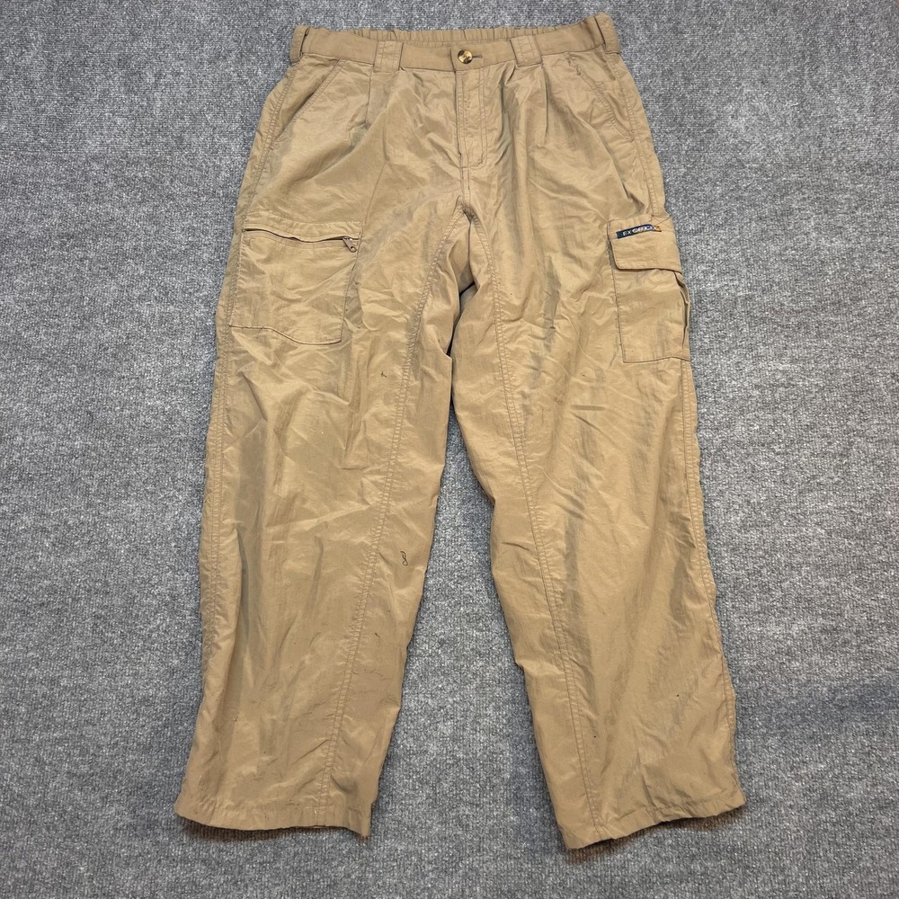 ExOfficio Pants Mens 32x29 Beige Cargo Nylon Relaxed Fit Travel Hiking Outdoor